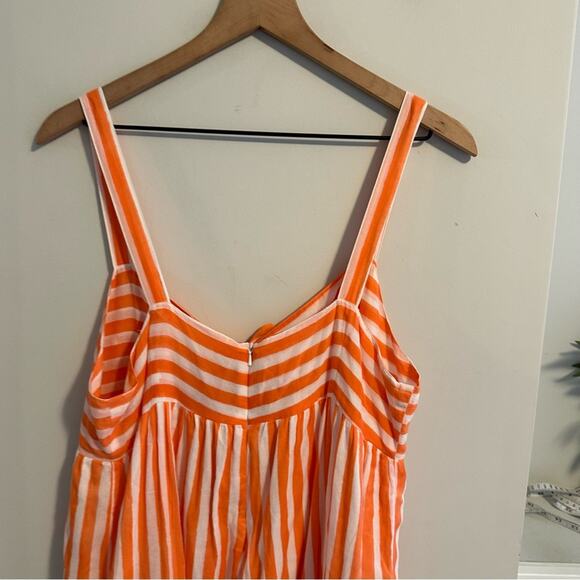 Tuckernuck Oliphant Orange White Cotton Striped Maxi Dress Large - Picture 6 of 15